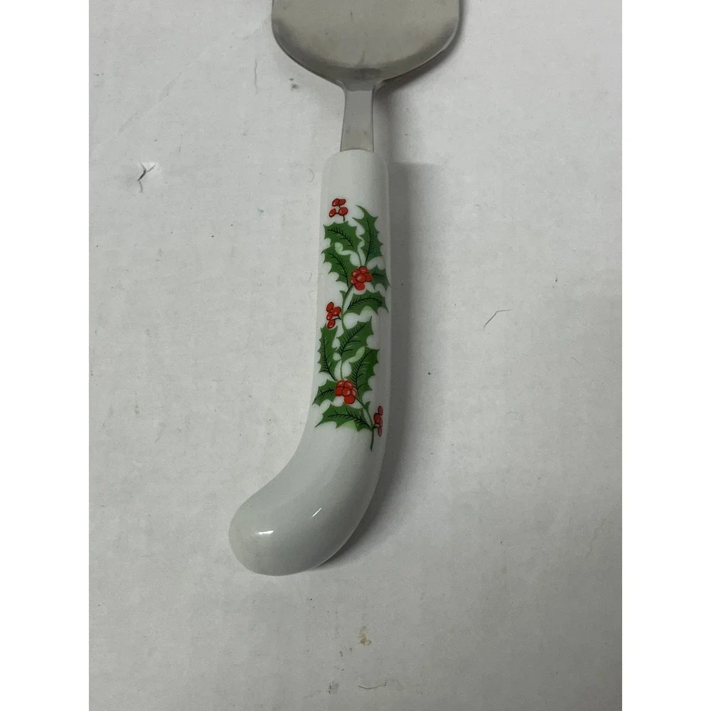 Christmas‎ Holly Pie Cake Server Stainless Steel Porcelain Handle Japan